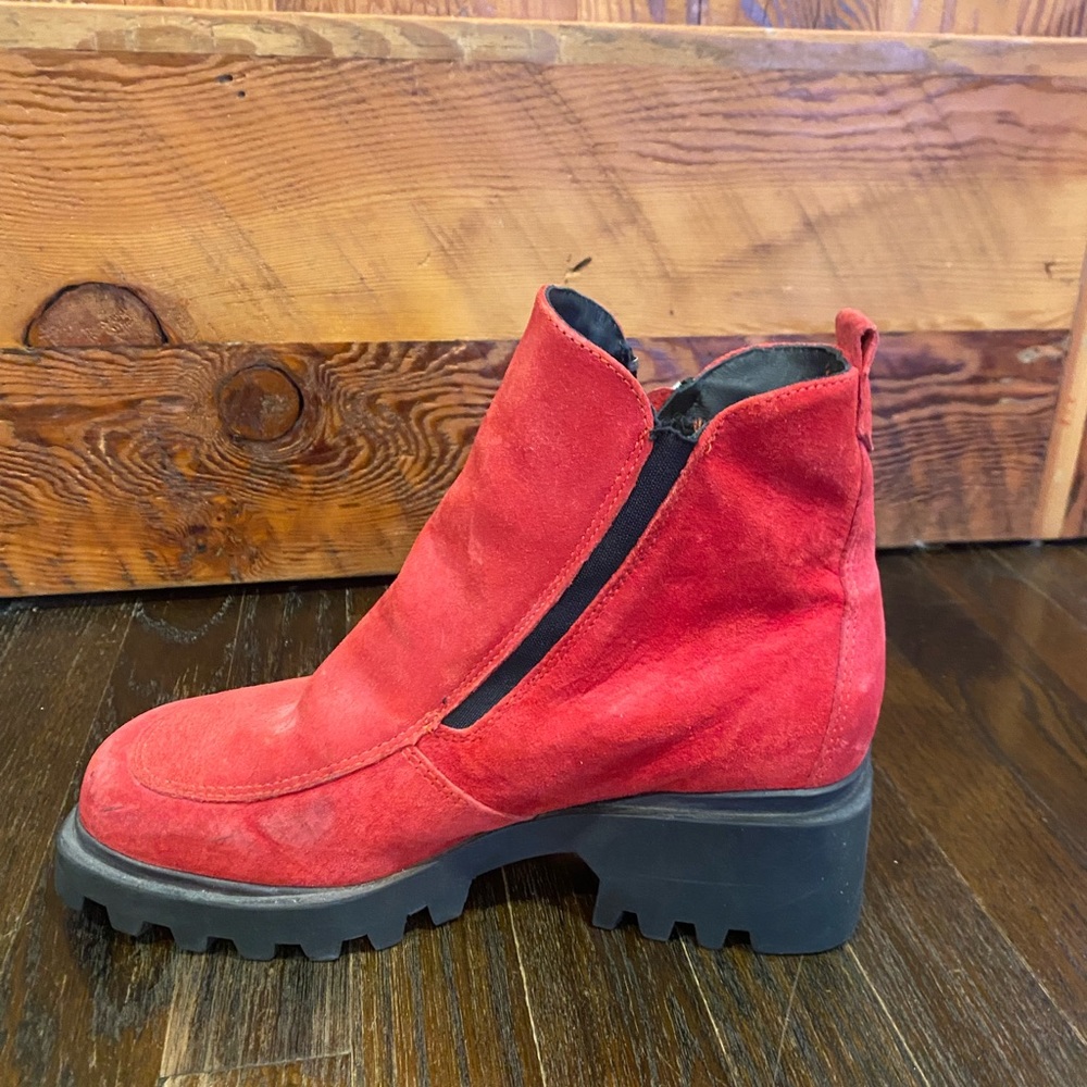 Bogner Red suede chunky boots size 37